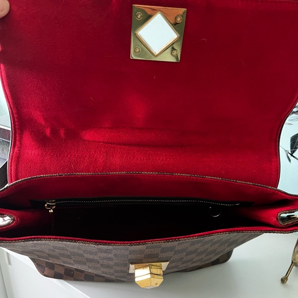 Louis Vuitton Brown Damier Ebene Satchel with Gold Hardware - Picture 2 of 5